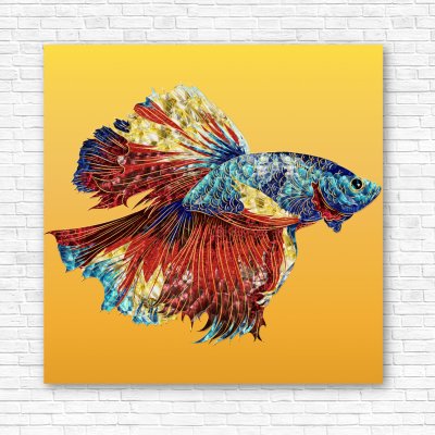 модульные картины Красно-синяя рыбка