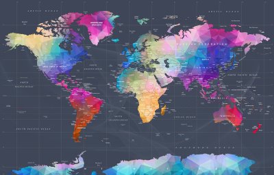 фотообои Яркая карта мира