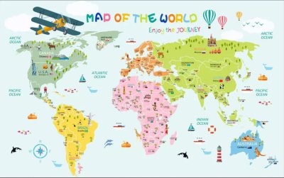 фотообои Цветная карта мира