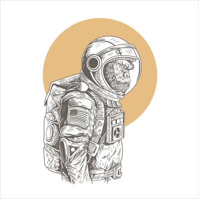 постеры Горилла астронавт