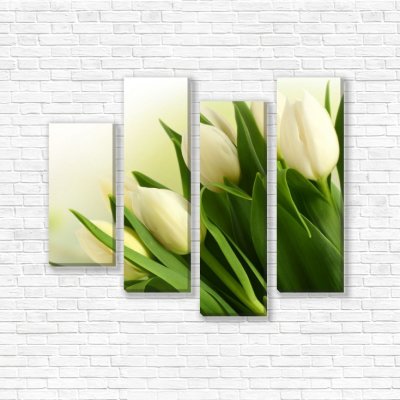 модульные картины Белые тюльпаны 2