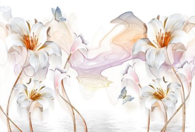 фотообои Трехмерные лилии
