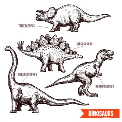 постеры Рисунки динозавров