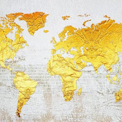 фотообои Золотая карта мира